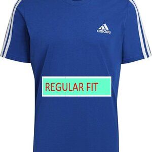 Adidas Classics Original 3 Stripes Tee Shirt Trefoil Retro Men Blue Brand New